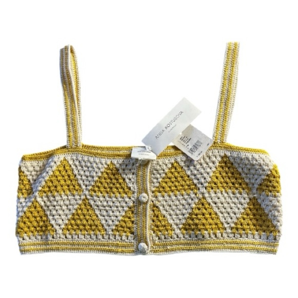 Anna Kosturova Handmade Crochet Maija Crop Top Size M NWT